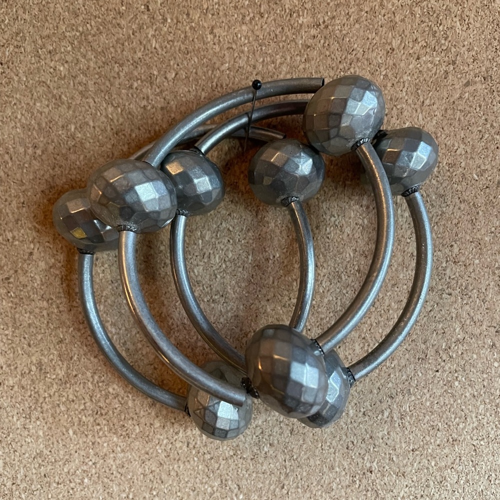 Gunmetal ball bracelet set of 3.